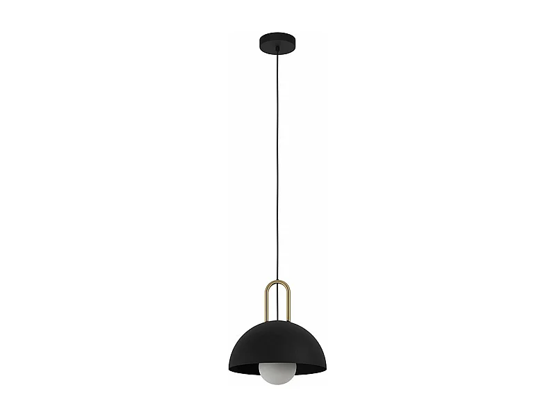 Lampadario Industrial Calmanera 1 Luce Acciaio Nero E Ottone