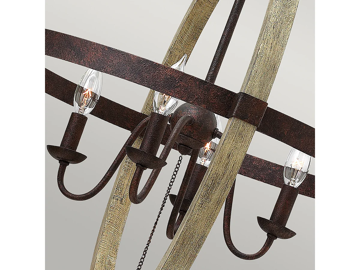 Elstead Middlefield - Lampadario 4 Luci Ferro Finitura Ruggine, E14