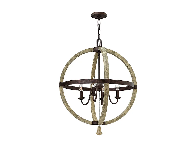 Elstead Middlefield - Lampadario 4 Luci Ferro Finitura Ruggine, E14