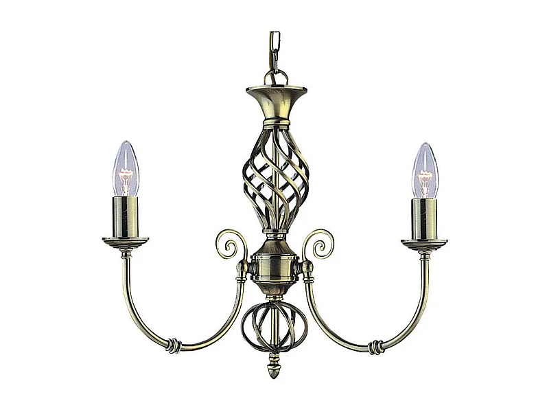 Searchlicht Zanzibar - 3 leichte mehrarmige Deckenanhänger aus antikem Messing, E14