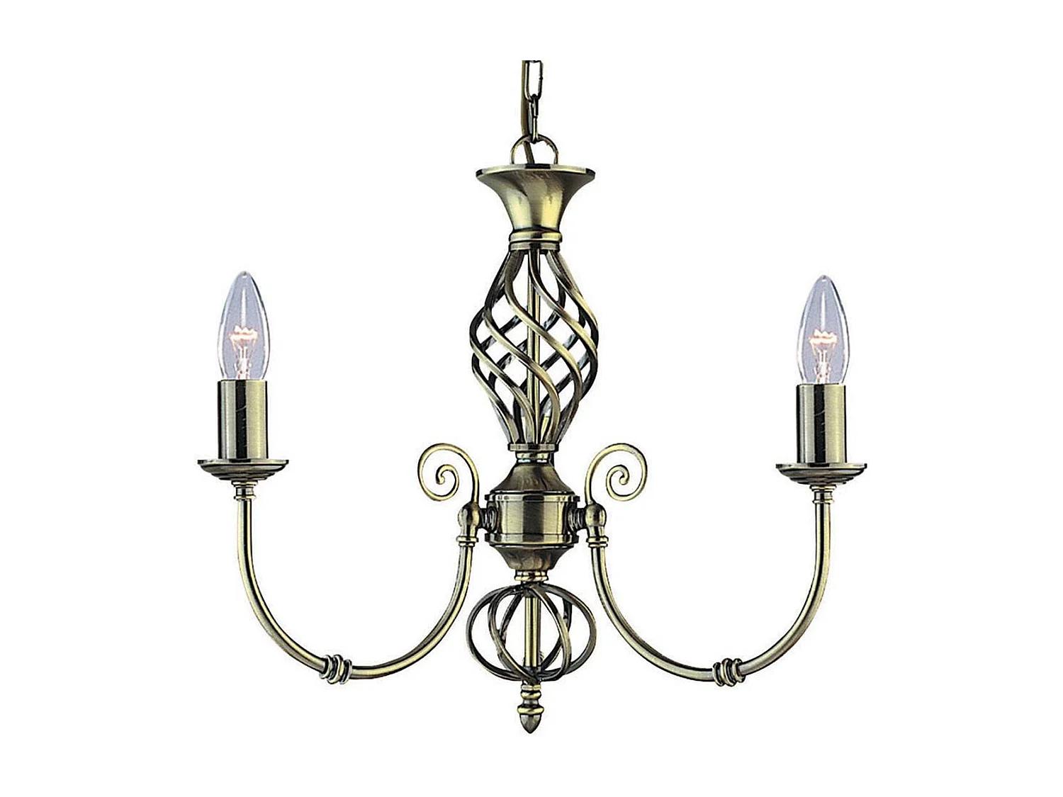 Searchlight Zanzibar - Lampada a sospensione a 3 bracci multibraccio in ottone antico, E14