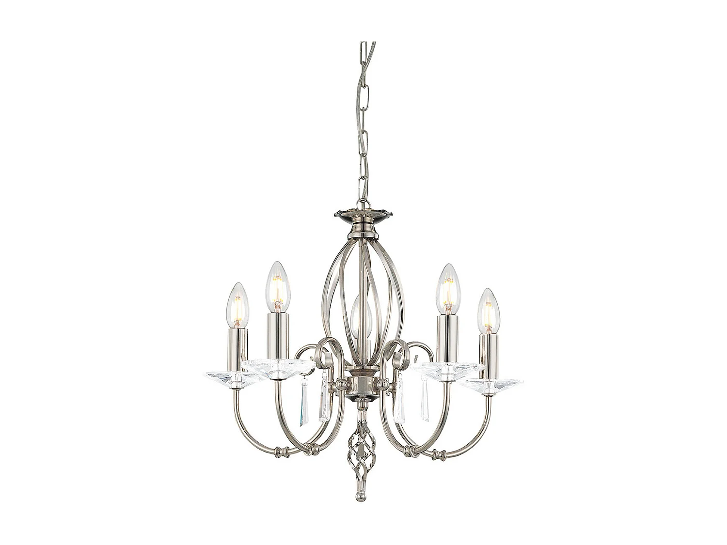 Elstead Aegean Lustre à 5 ampoules au fini nickel poli, E14