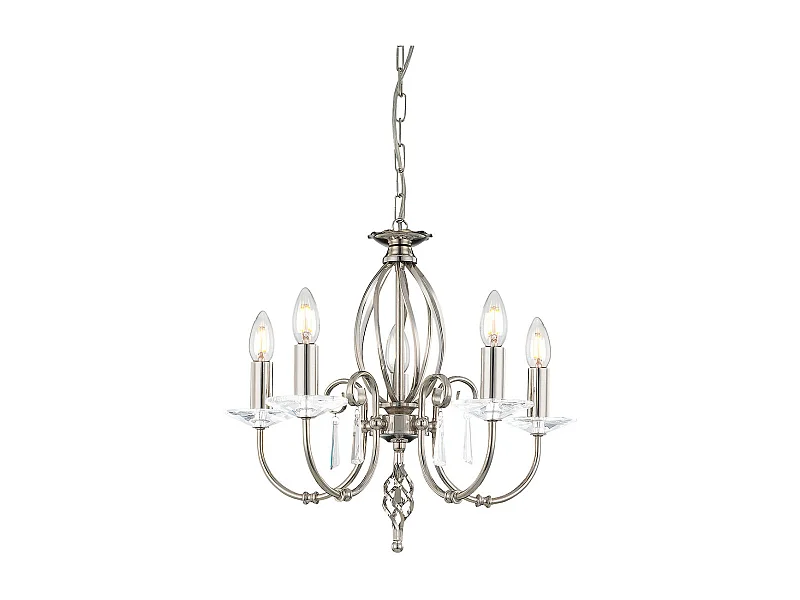 Elstead Aegean - Lampadario a 5 luci con finitura nichel lucido, E14