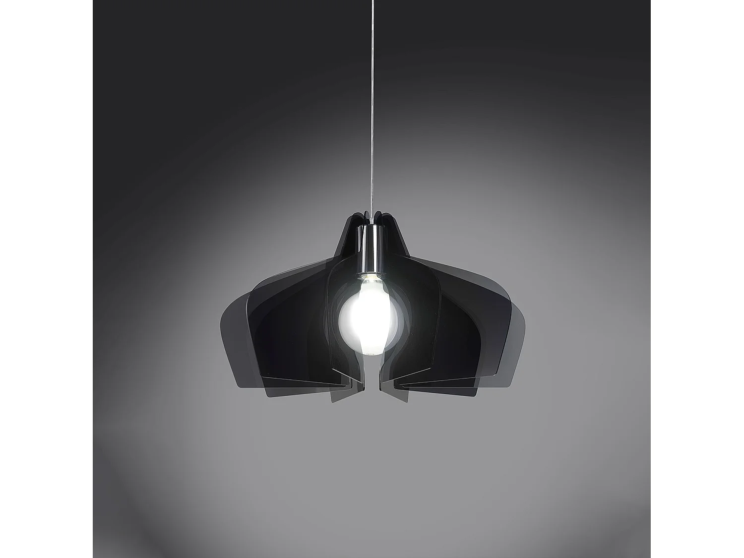 Sospensione Moderna Space Collection Polilux ® Fumè 1 Luce E27 D50Cm