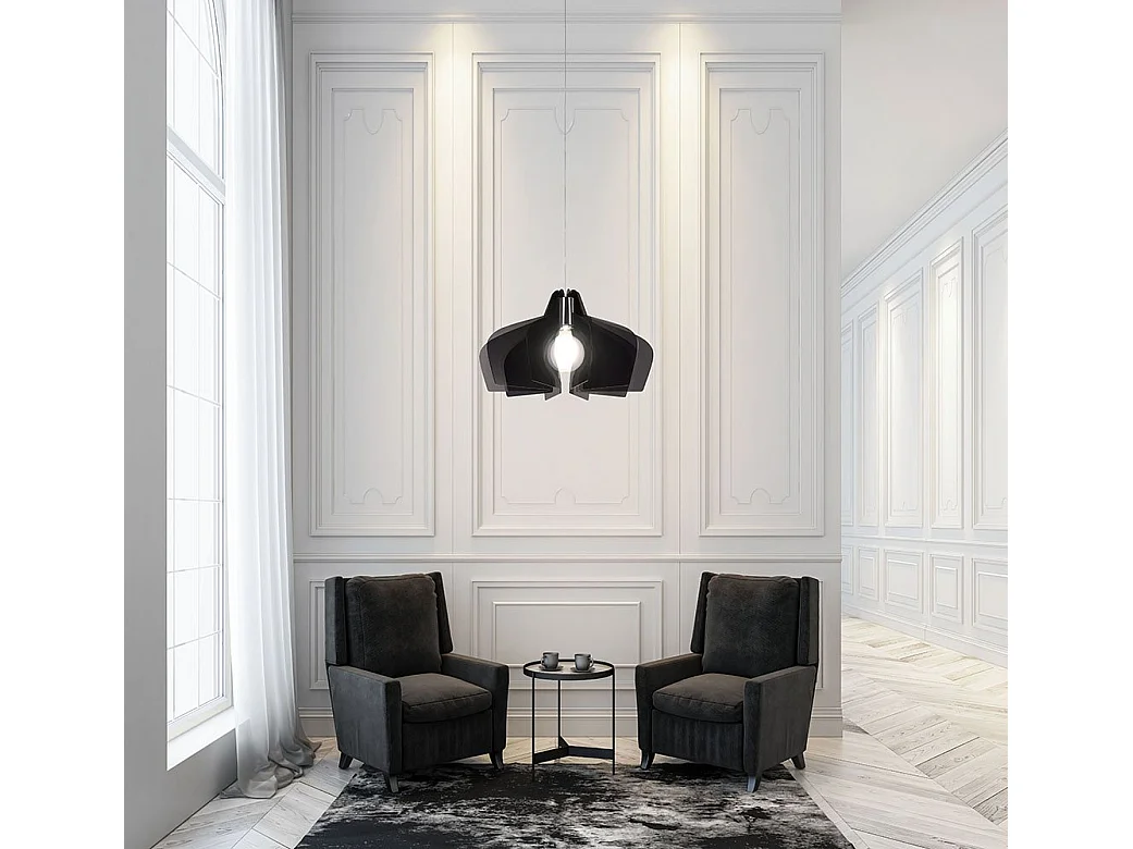 Sospensione Moderna Space Collection Polilux ® Fumè 1 Luce E27 D50Cm