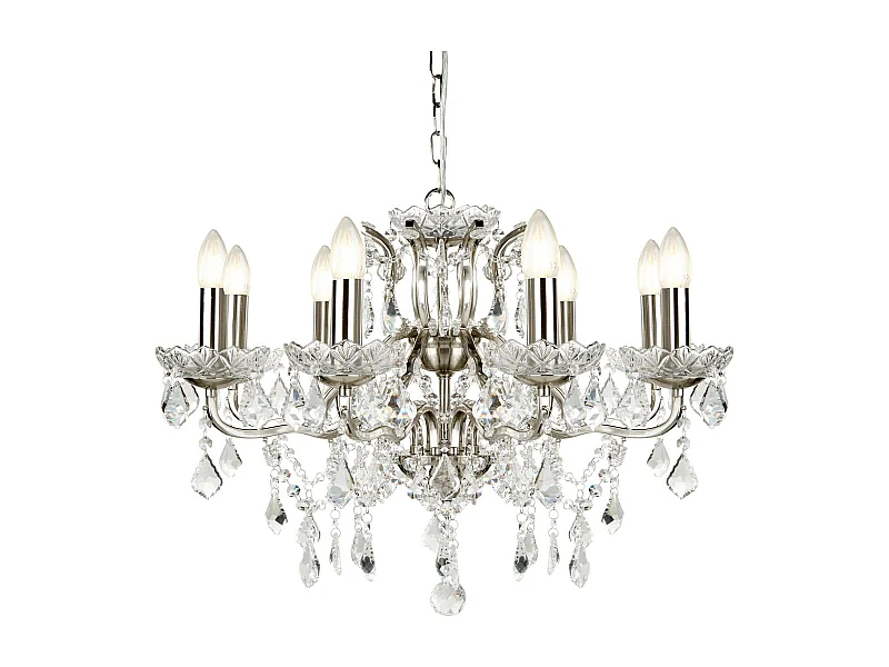 Searchlicht Paris - 8 Leichter Kronleuchter Satin Silber Finish, E14