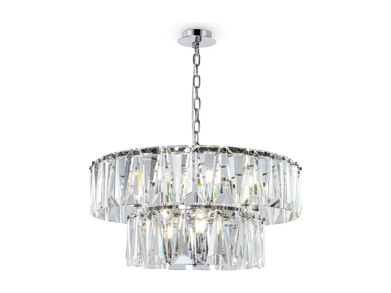 Maytoni Puntes Moderne Puntes 2-Tier-12-Licht-Chrom-Pendel-Deckenleuchte