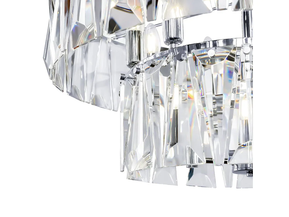 Maytoni Puntes Moderne Puntes 2-Tier-12-Licht-Chrom-Pendel-Deckenleuchte