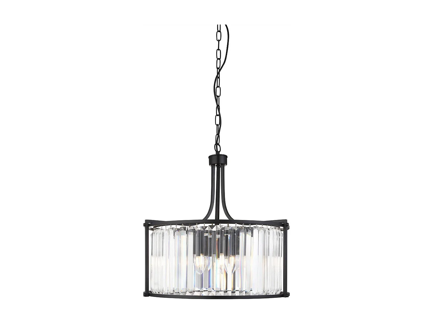 Searchlight Victoria 5 Ljus Rund Pendel Matt Svart, med glas, E27
