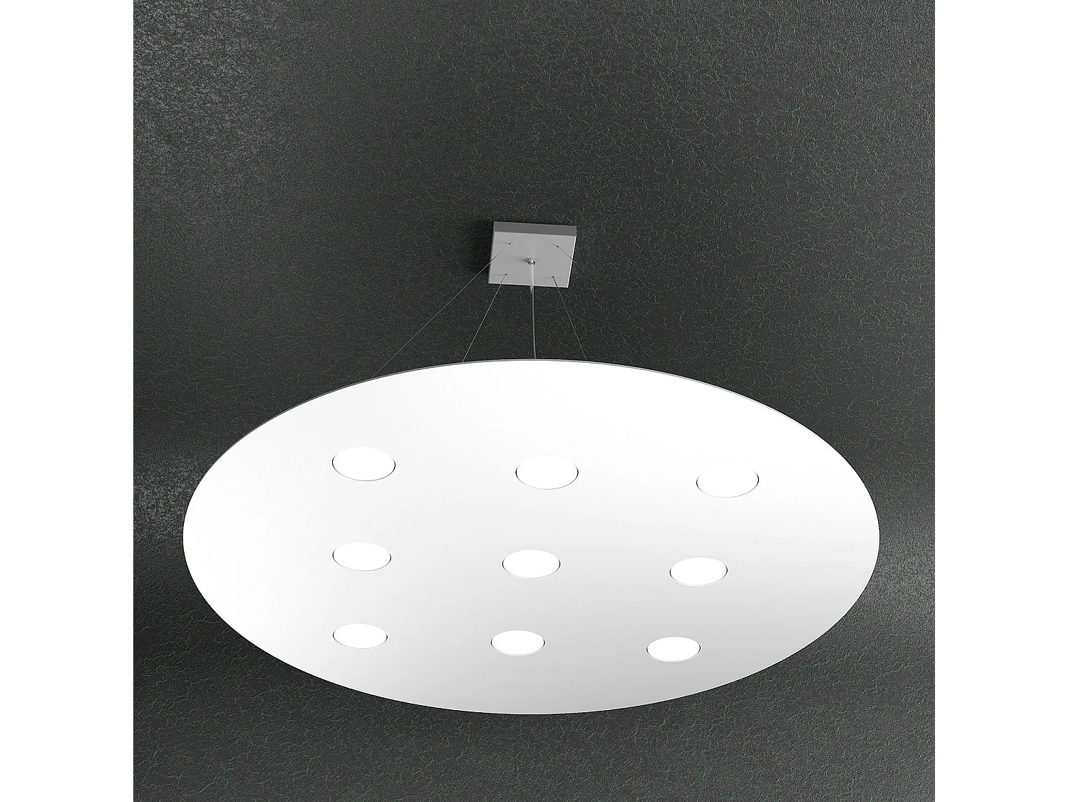 Sospensione Moderna Tonda Cloud Metallo Bianco 9 Luci Gx53