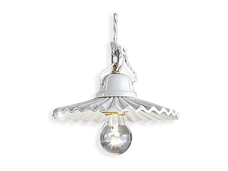 Sospensione Classica L'Aquila Ceramica E Ottone Satinato 1 Luce E27