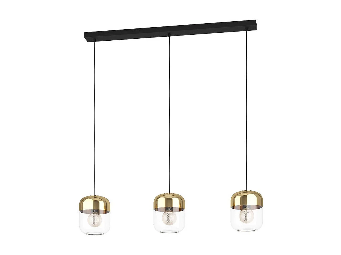 Lampadario Contemporaneo Maryvilla 3 Luci Acciaio Nero