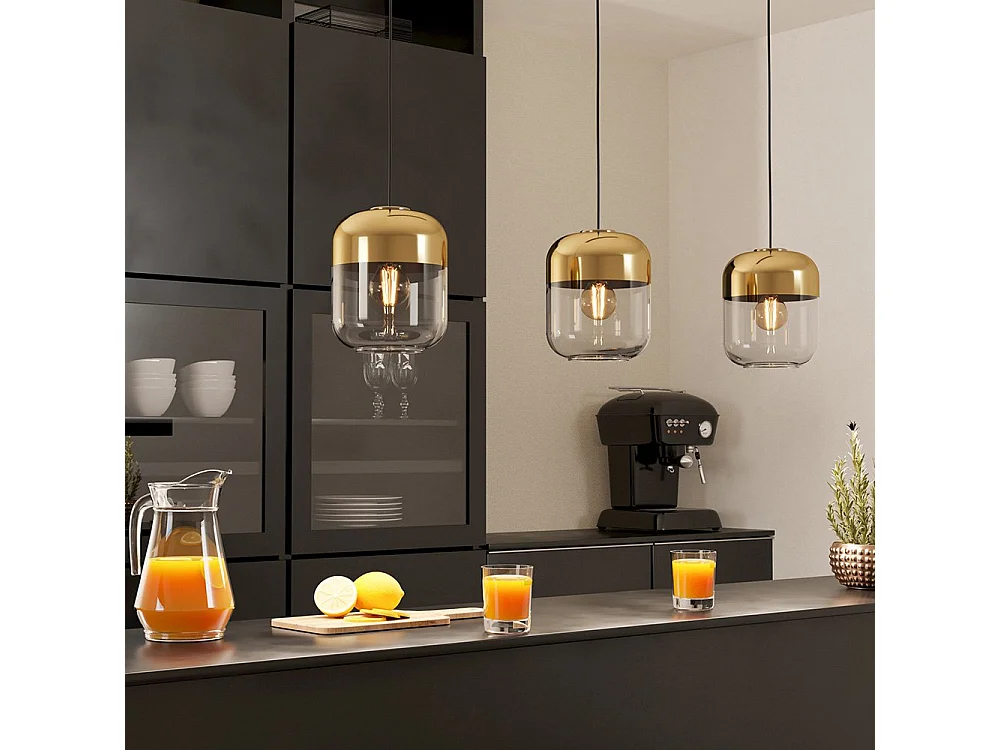 Lampadario Contemporaneo Maryvilla 3 Luci Acciaio Nero