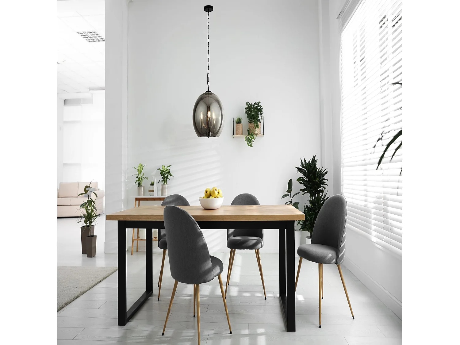 Suchscheinwerfer Sphere 3 licht Smoked Glass Ball Anhänger - Schwarz Chrom