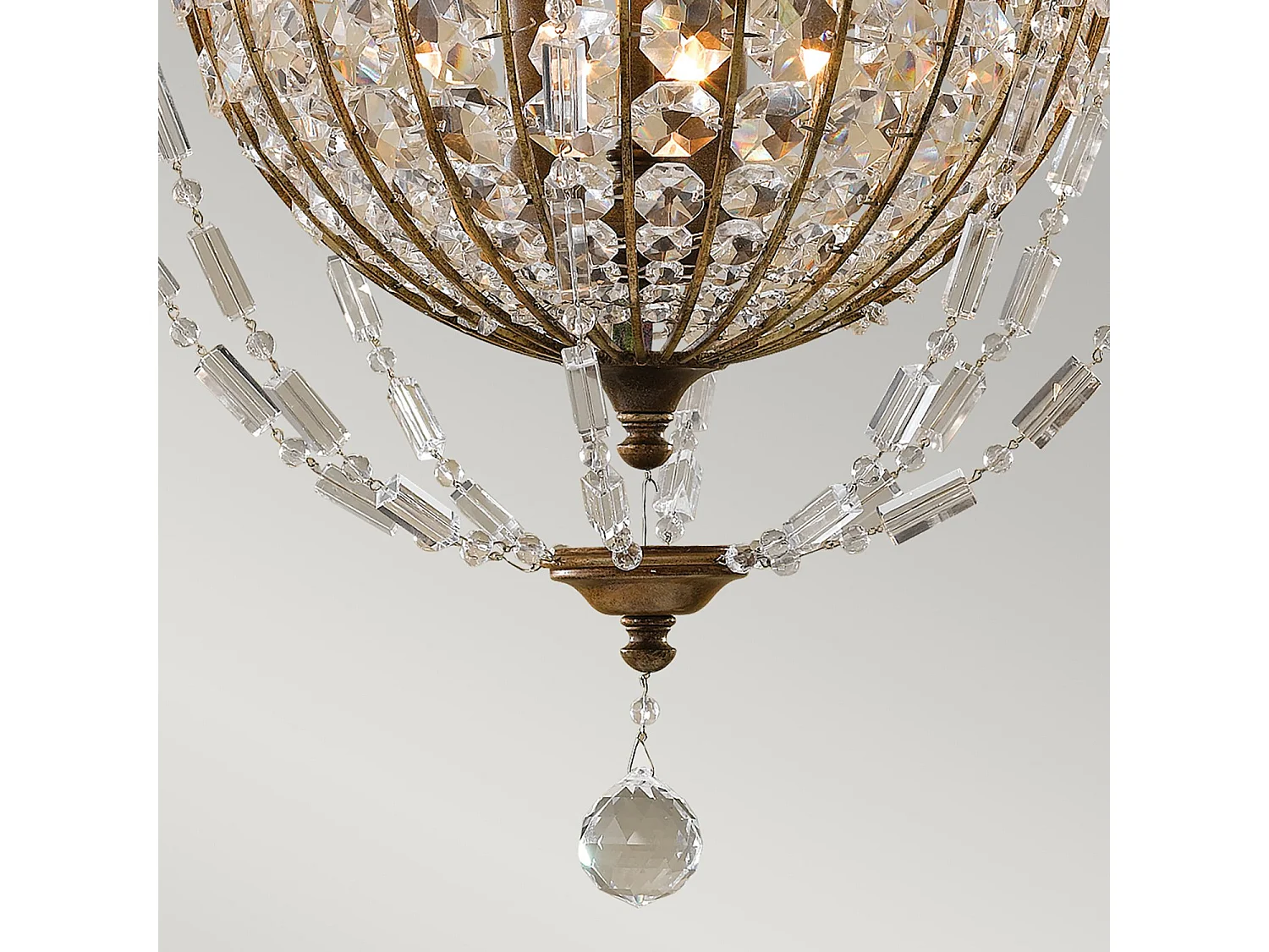 Lampadario Contemporaneo Bellini Acciaio Bronzo Ossidato Cristallo 3 Luci E14