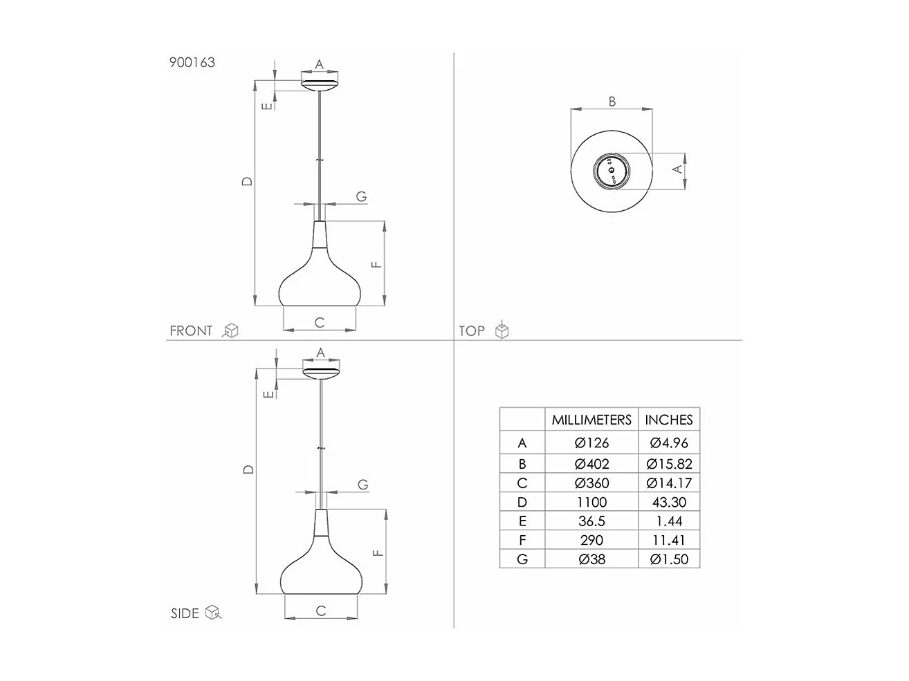 Lampadario Contemporaneo Sabinar Grande 1 Luce Metallo Nero E Marrone