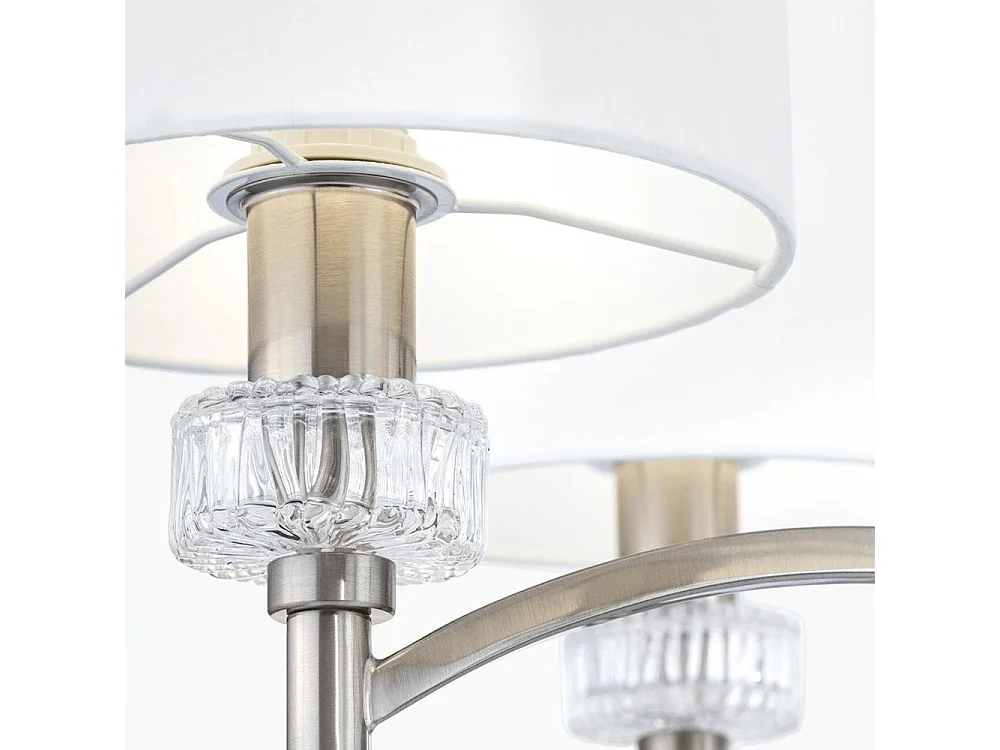 Alicante Lampadario Nichel con Paralumi Faric, 6 Luci, E14