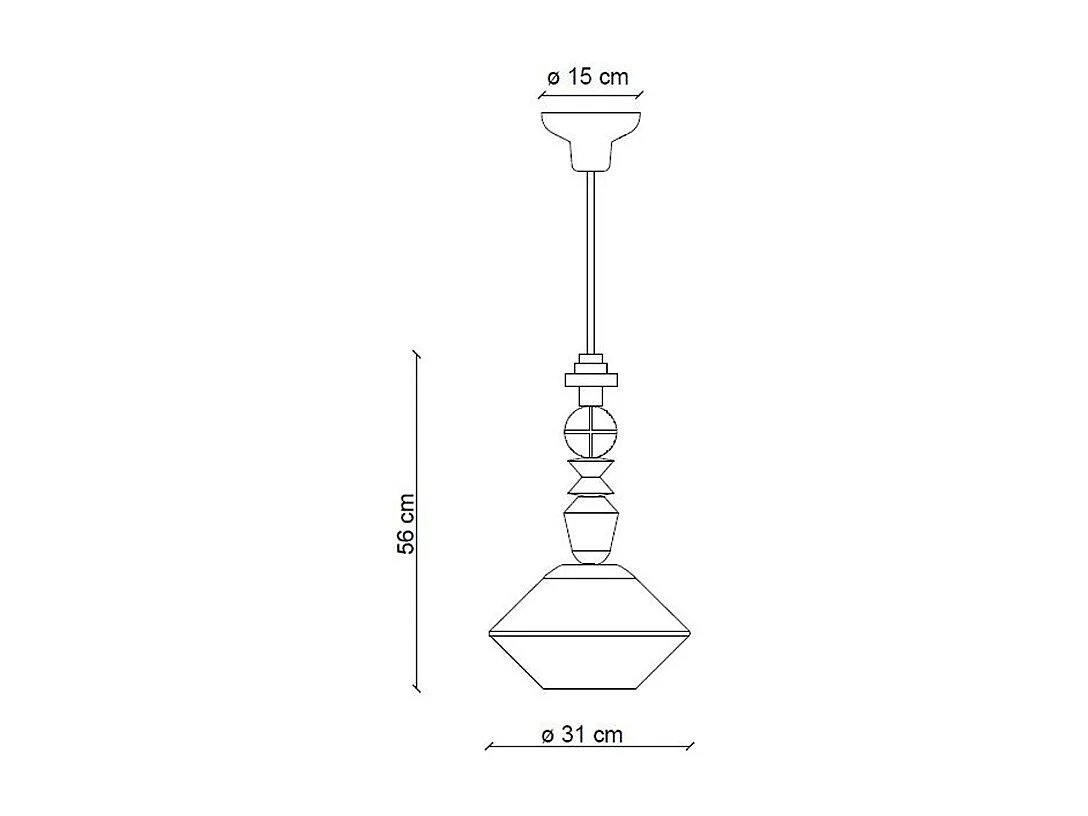 Art Deco Vintage Hängelampe aus Glas und Keramik Lariat SO-G