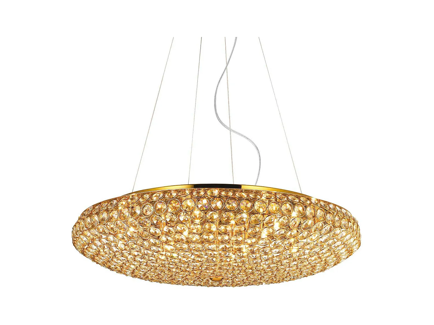 Ideal Lux King Grand plafonnier à 12 ampoules, or, G9