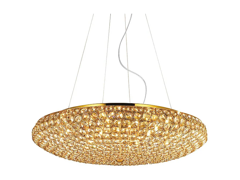 Ideal Lux King - Lámpara colgante de techo grande de 12 luces Dorado, G9