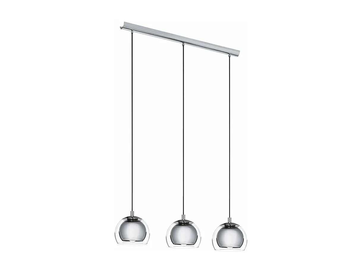 Lampadario Contemporaneo Rocamar 3 Luci Acciaio Cromo E