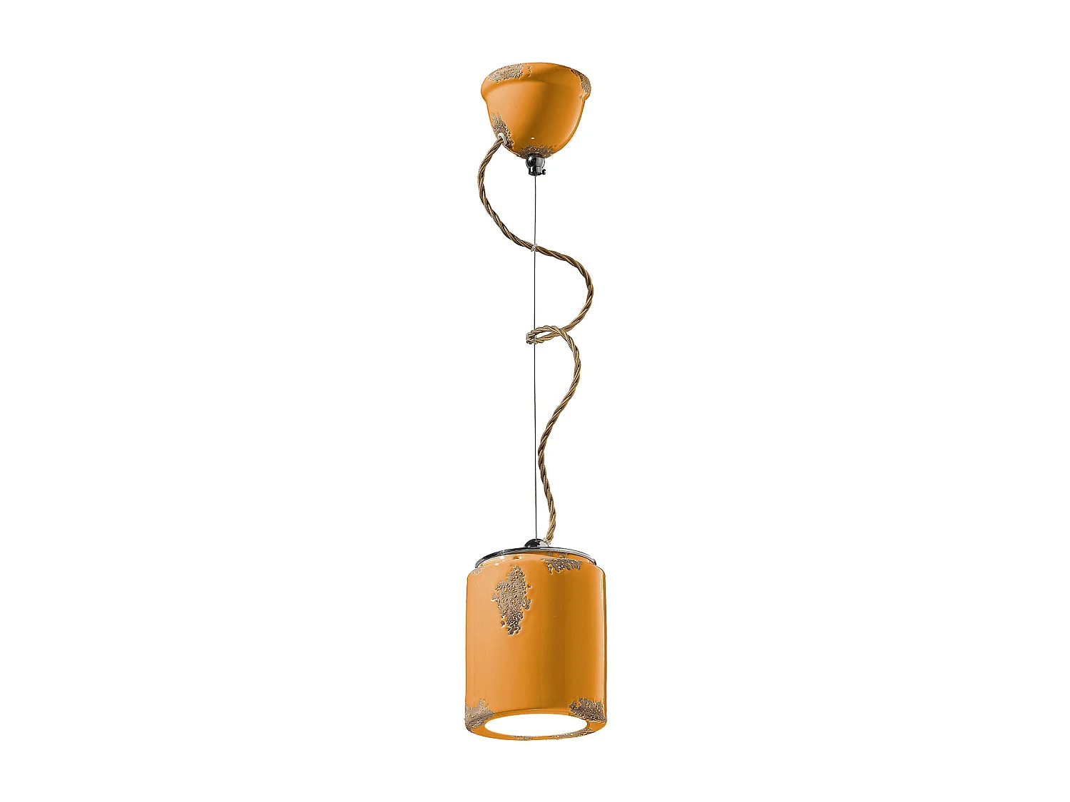 Lampadario Vintage Ceramica Gialla 1 Luce E27