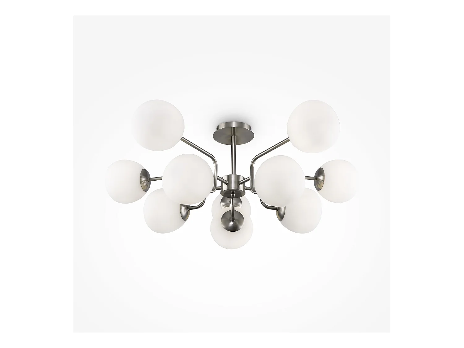 Maytoni Erich Plafonnier Globe Moderne 10 Lumières Nickel E14