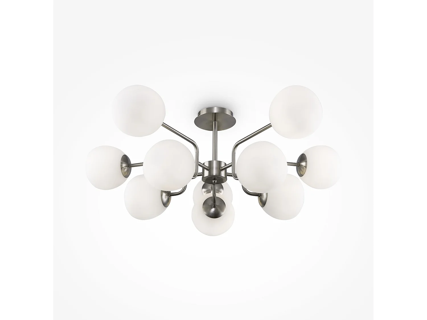 Maytoni Erich Moderne 10-flammige Kugel-Deckenleuchte Nickel E14