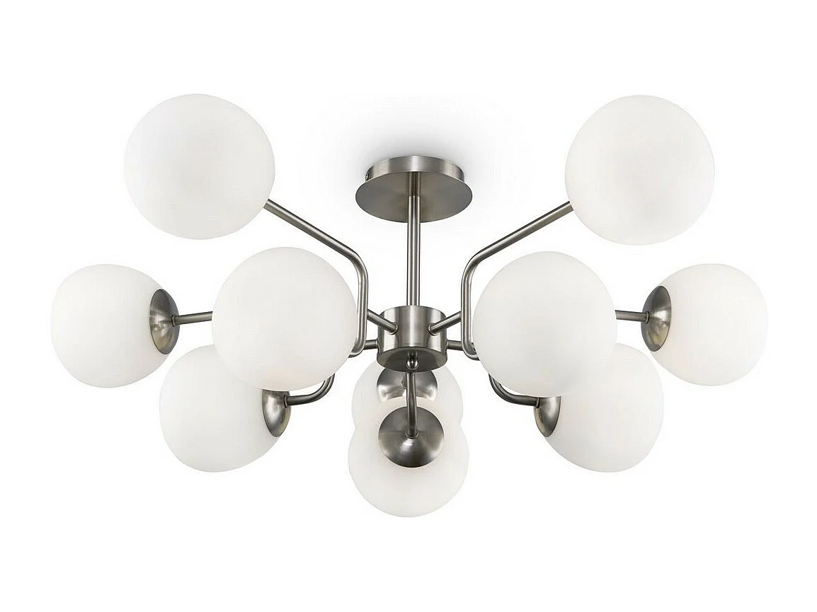 Maytoni Erich Moderne 10-flammige Kugel-Deckenleuchte Nickel E14