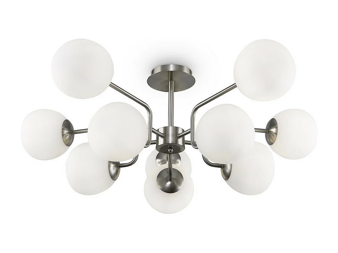 Maytoni Erich Moderne 10-flammige Kugel-Deckenleuchte Nickel E14