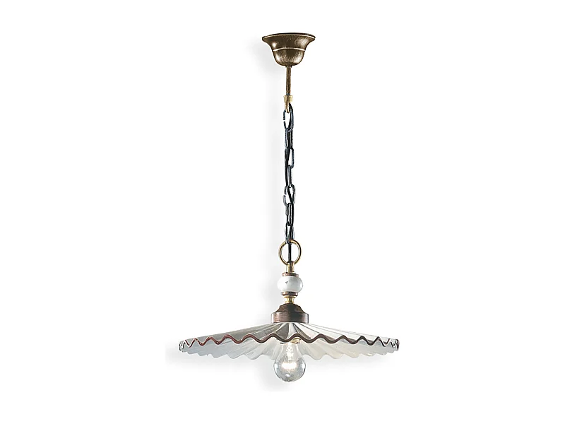 Lampadario Classico L'Aquila Metallo E Ceramica Nero Sfumato Rame 1 Luce E27