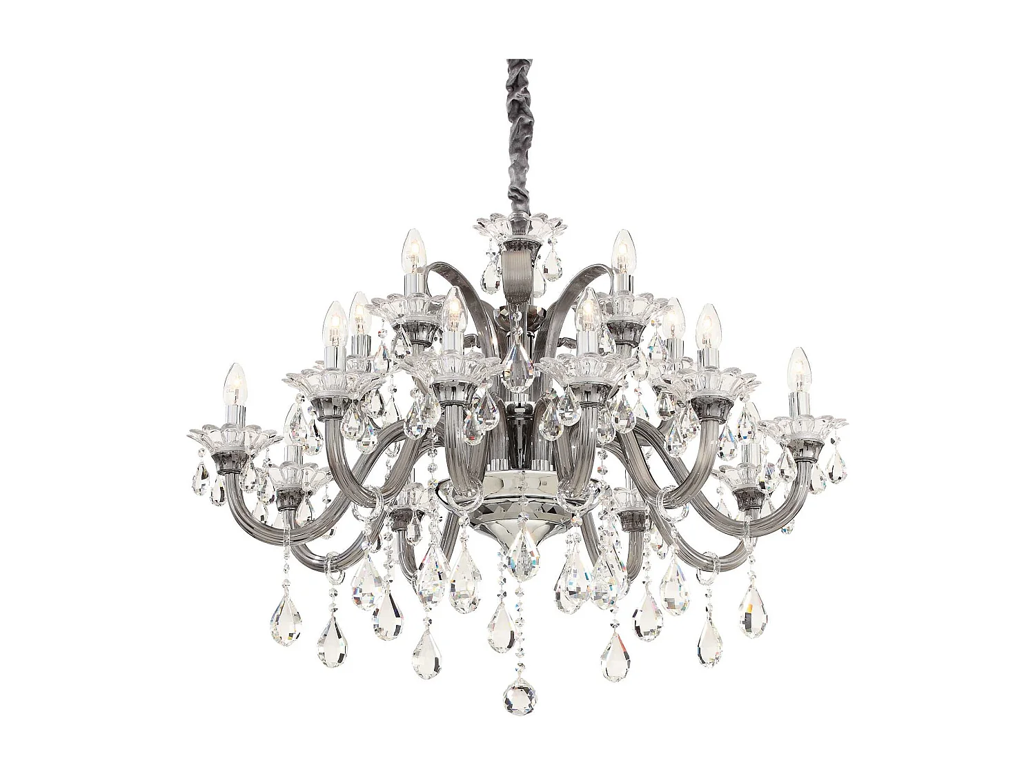 Ideal Lux Colossal - 15 licht Kronleuchter Smokey Finish, E14