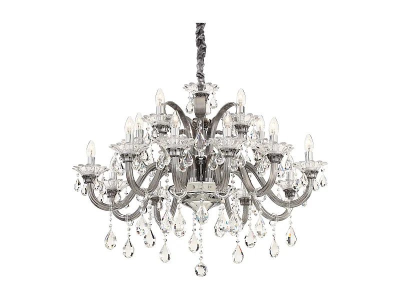 Ideal Lux Colossal - Lampadario a 15 luci finitura fumé, E14