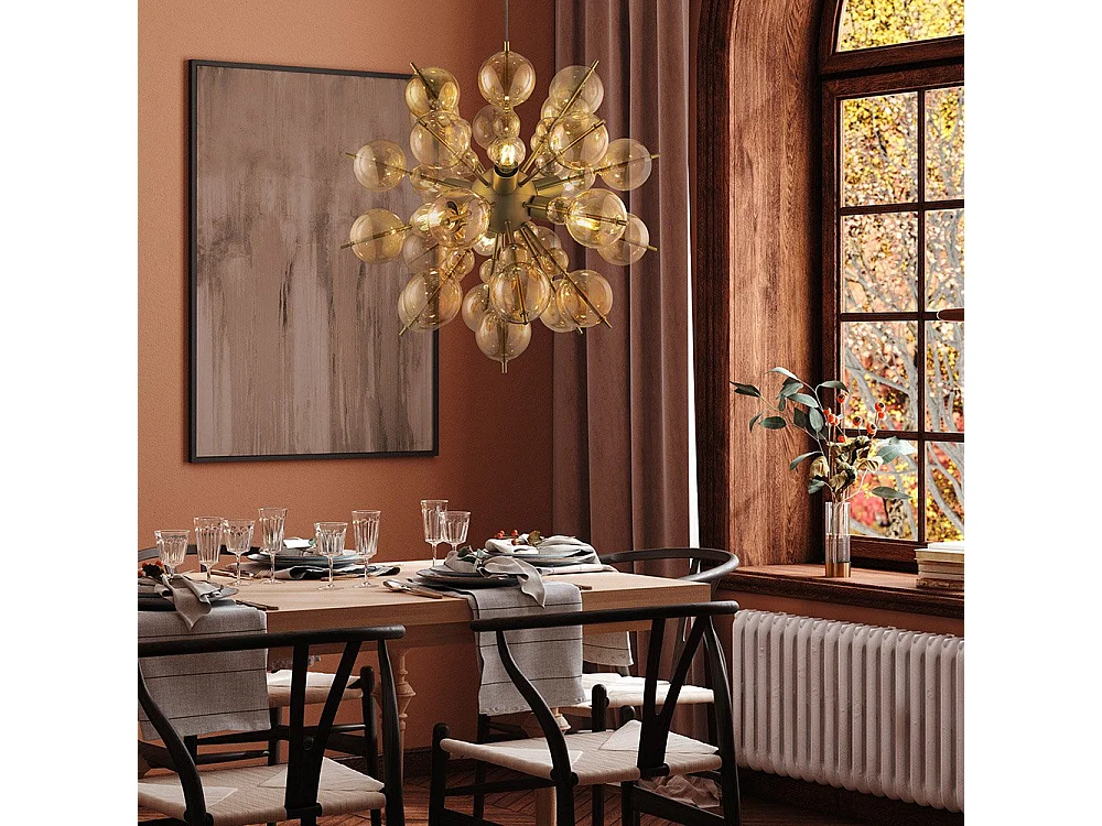 Maytoni Bolla Lampada da soffitto moderna Bolla a 6 luci in ottone con paralumi in vetro