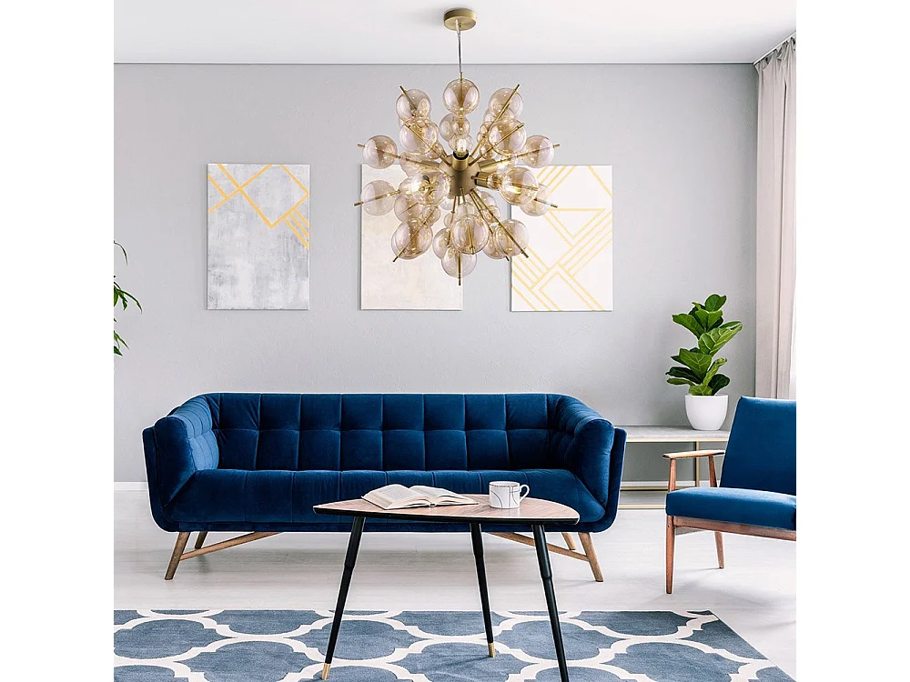 Maytoni Bolla Lampada da soffitto moderna Bolla a 6 luci in ottone con paralumi in vetro