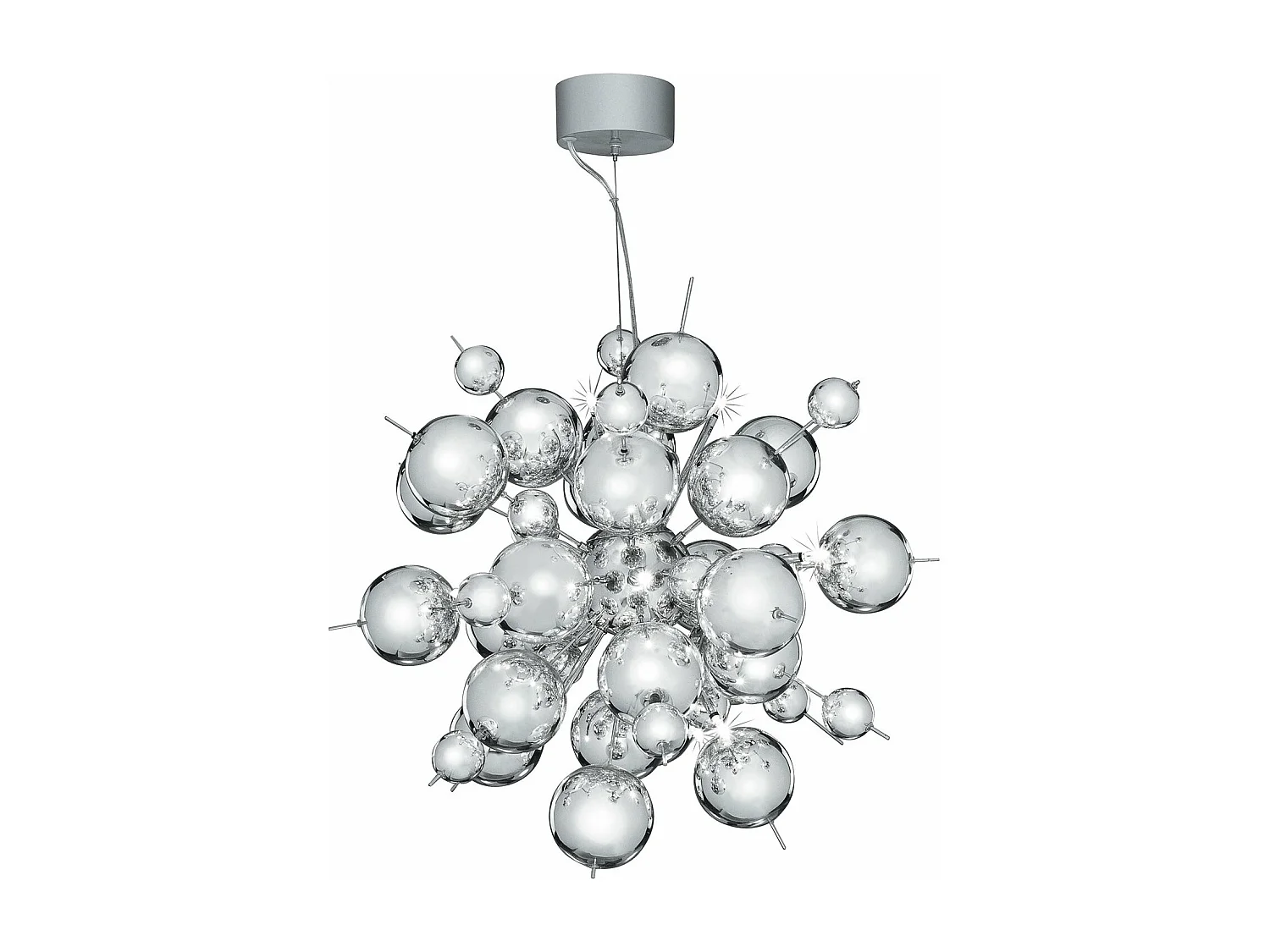Zeitgenössischer Kronleuchter Molecule Steel Chrom 12 Lichter G4 1,5x12W