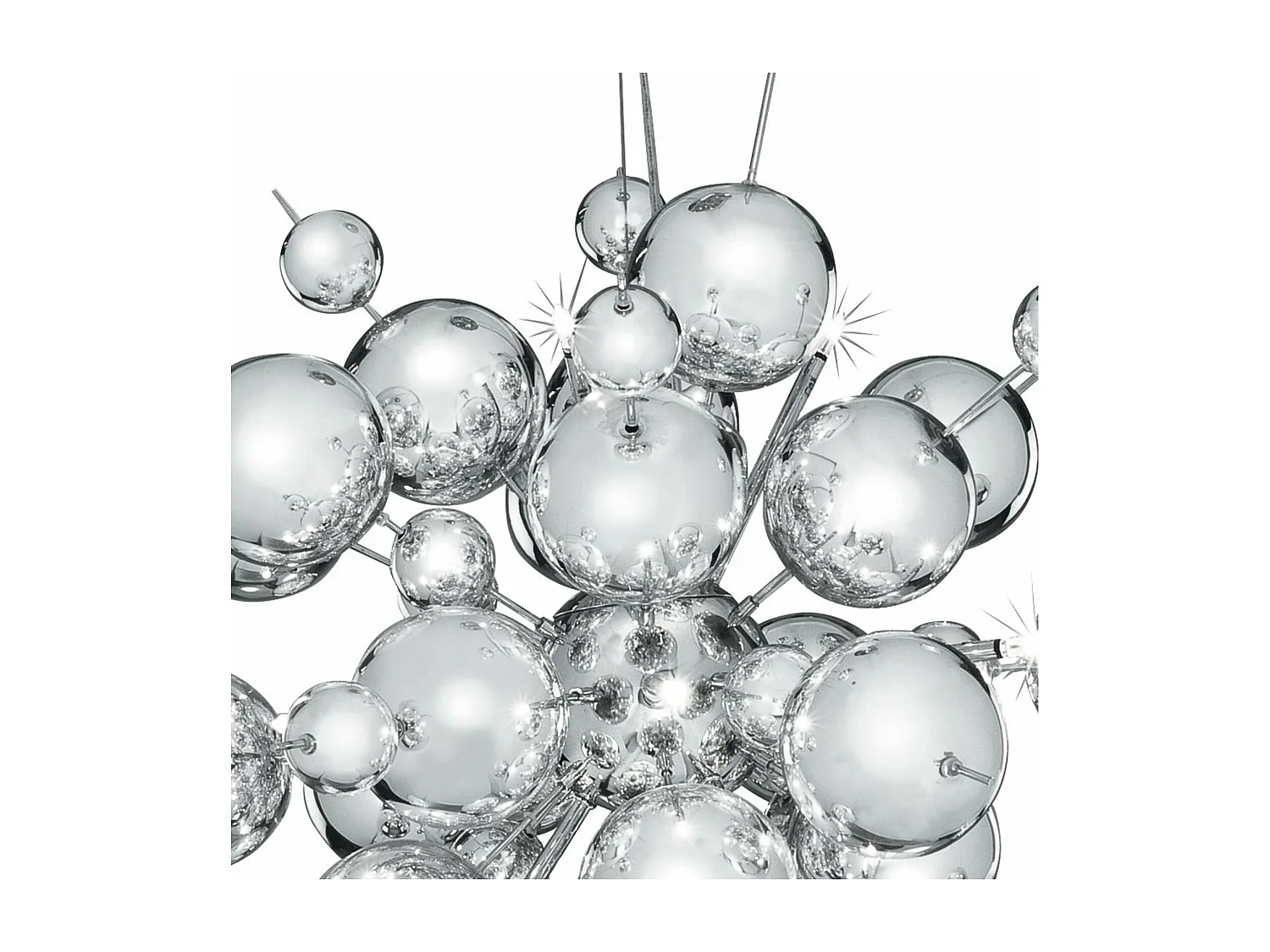 Zeitgenössischer Kronleuchter Molecule Steel Chrom 12 Lichter G4 1,5x12W