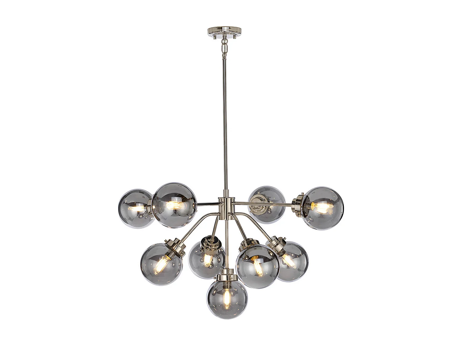 Lampadario Elstead Kula 9 Luci, Nichel Lucido, E14