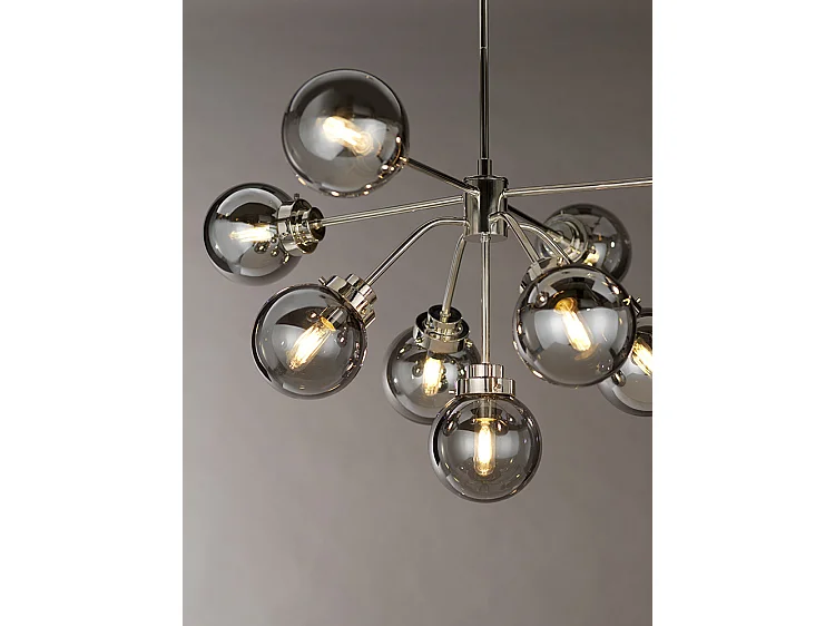 Lampadario Elstead Kula 9 Luci, Nichel Lucido, E14