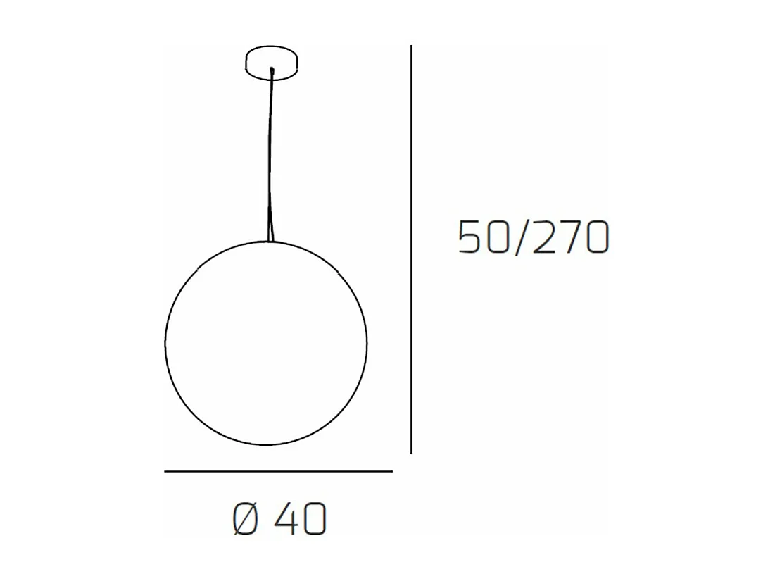 Sospensione Contemporanea Moon Metallo Cromo Vetro Bianco 1 Luce E27 D.40Cm