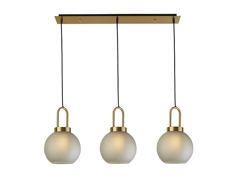 Searchlicht Snowdrop 3 licht Bar Pendelleuchte, Messing, Säureglas