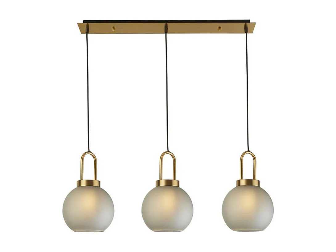 Searchlight Snowdrop3 ljusstavshänge, mässing, surt glas