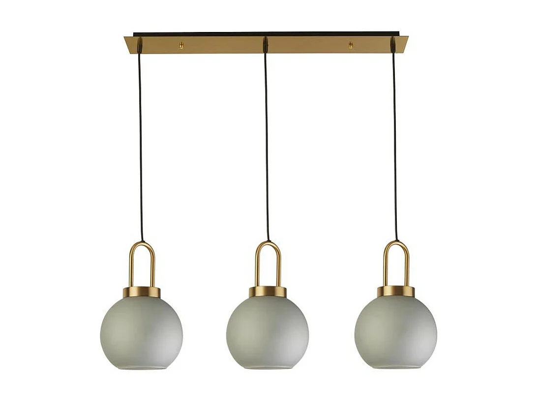 Searchlight Snowdrop3 ljusstavshänge, mässing, surt glas