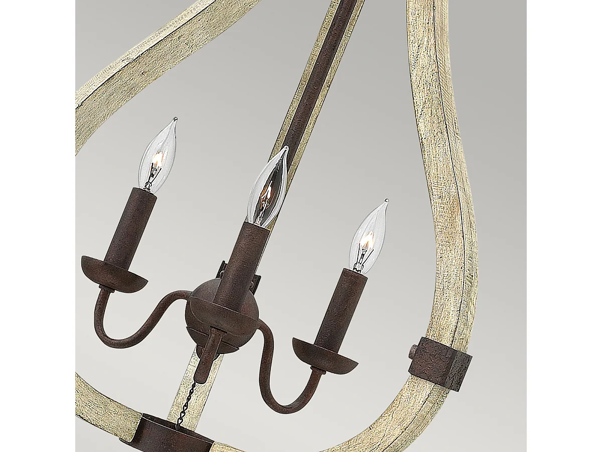 Elstead Middlefield Lustre à 3 ampoules au fini fer rouillé, E14