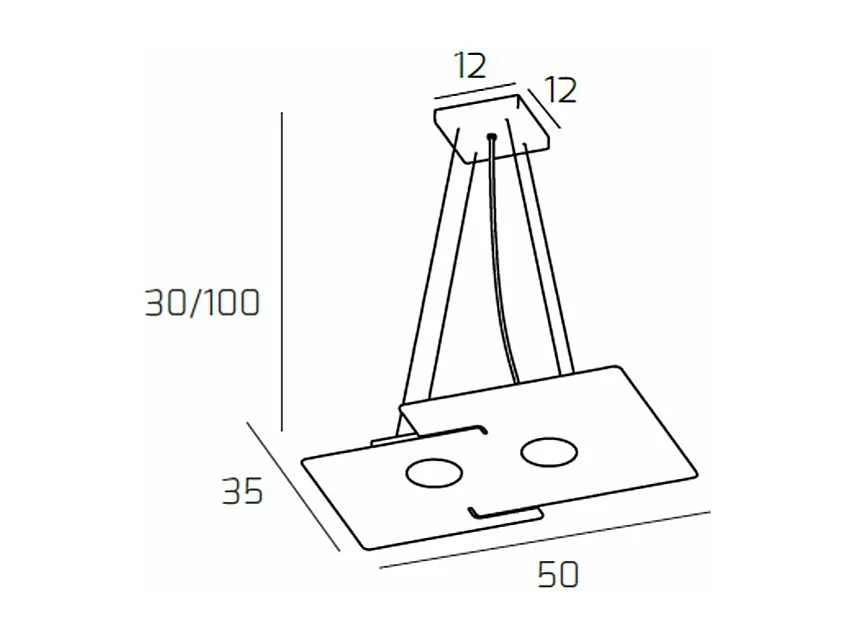 Echo Sospensione 2 Luci Bianco
