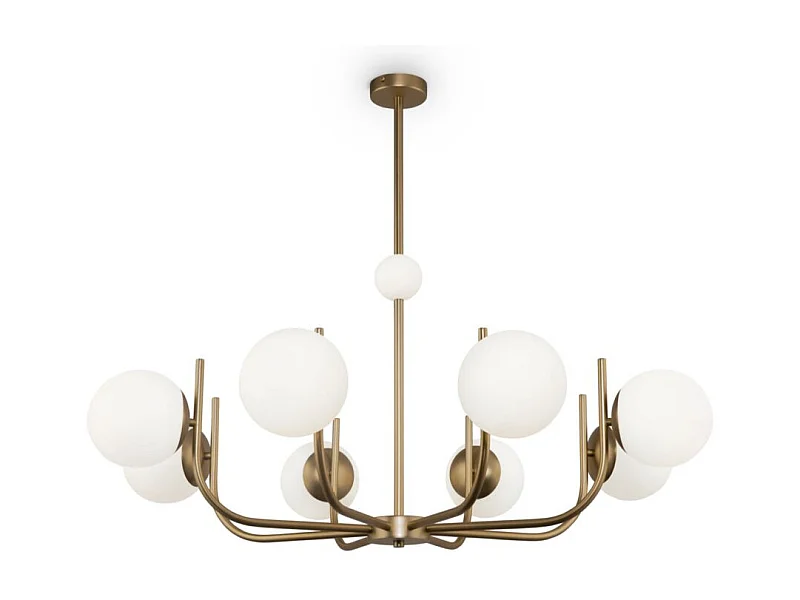 Maytoni Rendez-Vous Maytoni Modern - Rendez-vous Modern Rendez-vous Lámpara de techo colgante de 8 luces de latón Pantalla de vidrio