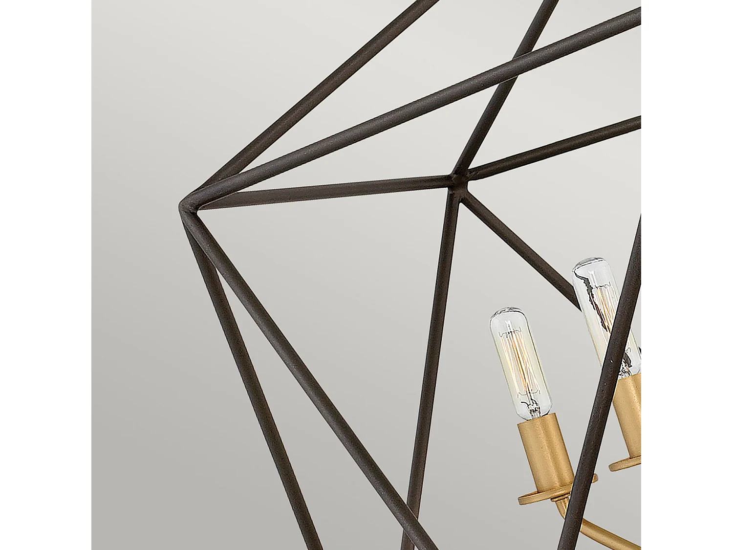 Lampadario Industrial Nordico Astrid Metallo Bronzo Opaco 5 Luci E14