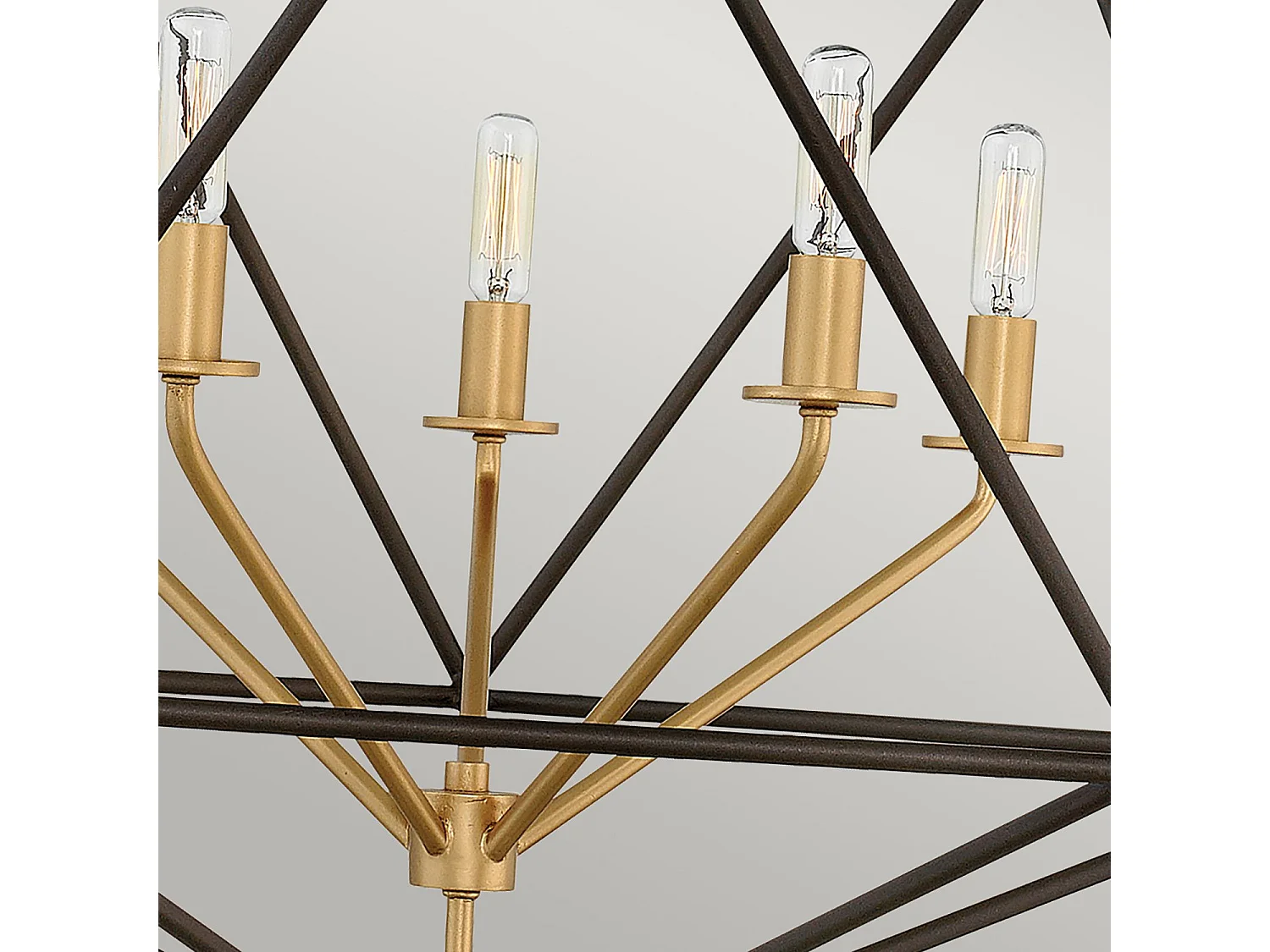 Lampadario Industrial Nordico Astrid Metallo Bronzo Opaco 5 Luci E14