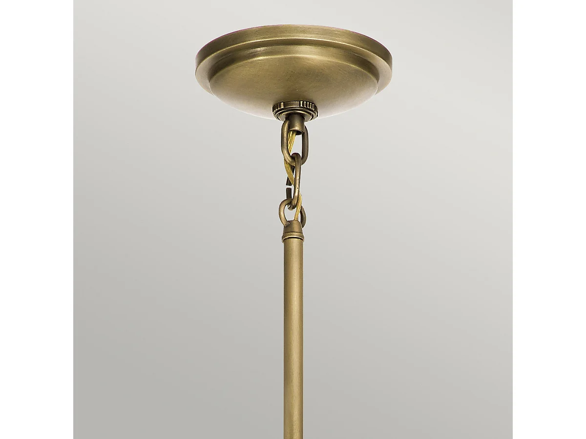 Elstead Kichler Tollis Globe Pendel-Deckenleuchte Naturmessing & Weiß