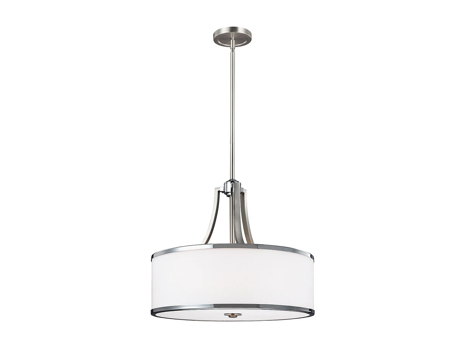 Elstead Prospect Park - Lampada a sospensione rotonda a 4 luci in nichel satinato, cromo, attacco E27